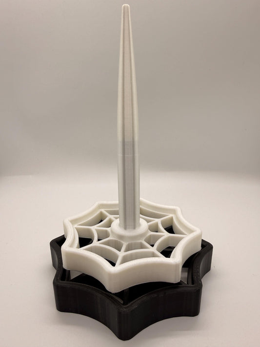 Spiderweb Yarn Spinner 3D Printed Gothic Yarn Bowl Alternative Yarn Cake Holder Spooky Knitter Gift