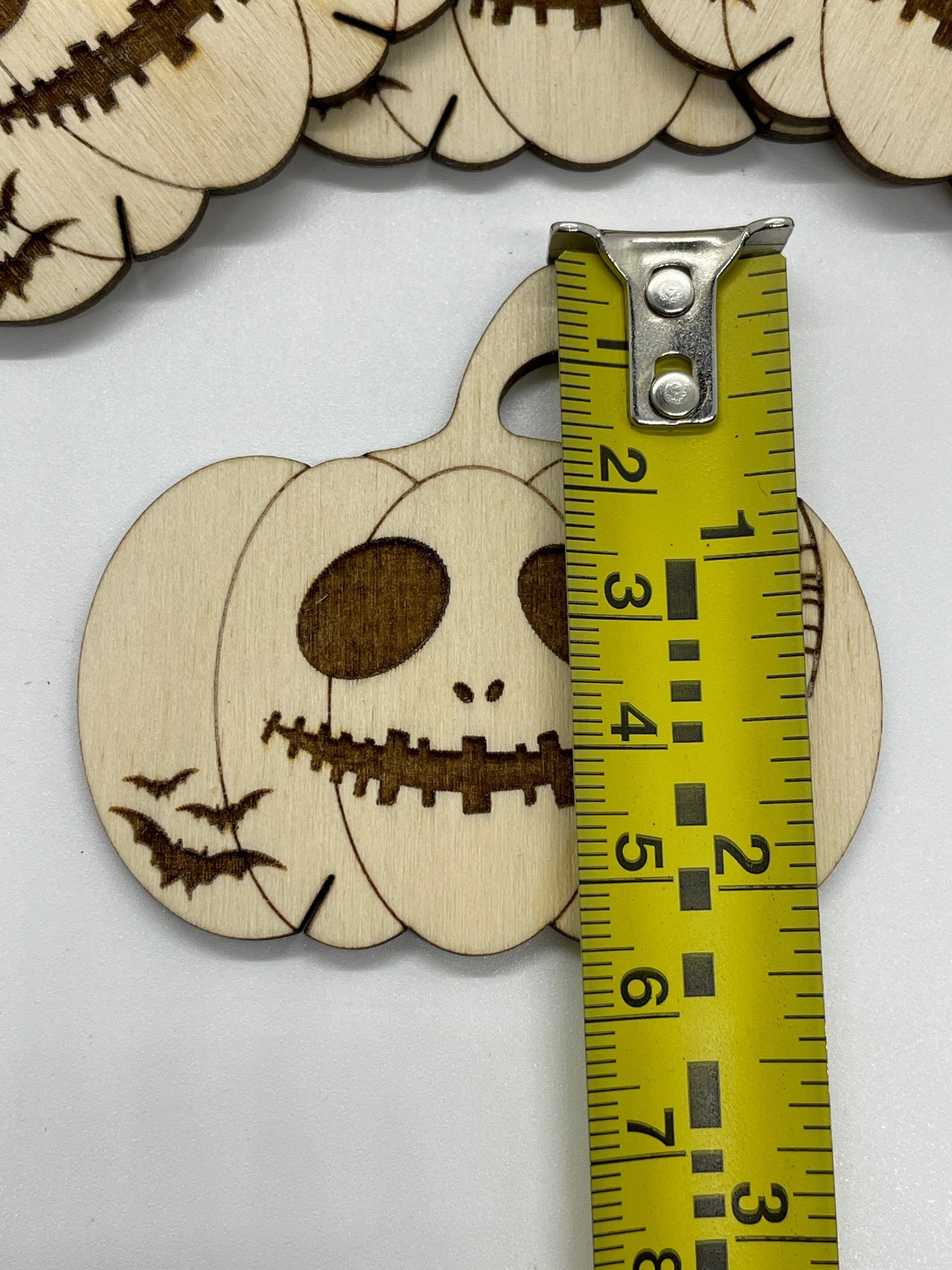 Jack O Lantern Wooden Bobbins Set of 12 Embroidery Floss Organizer Halloween Cross Stitch Gift