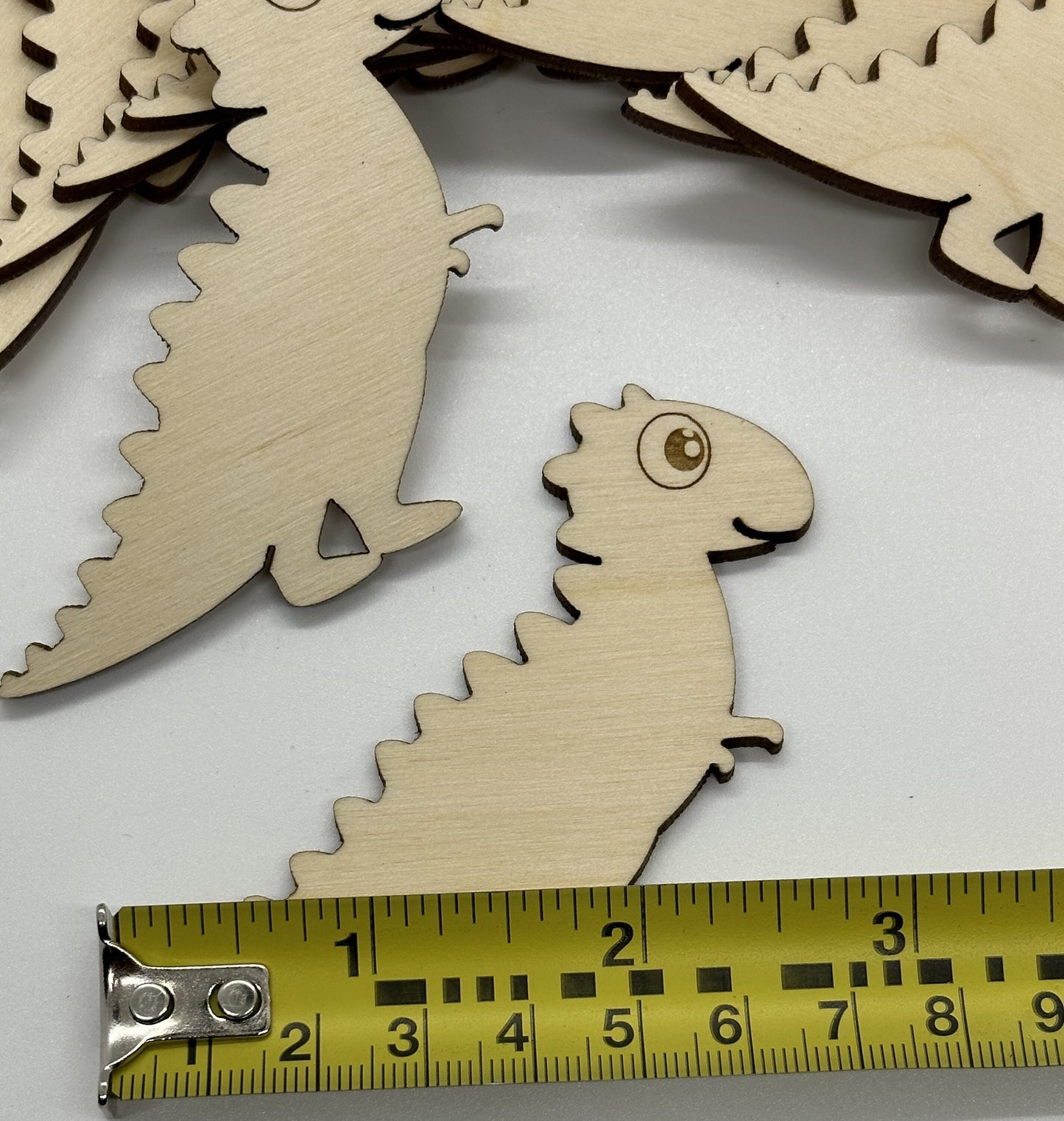 Dinosaur Wooden Bobbins Set of 12 Embroidery Floss Organizer Cross Stitch Fun Crafting Gift