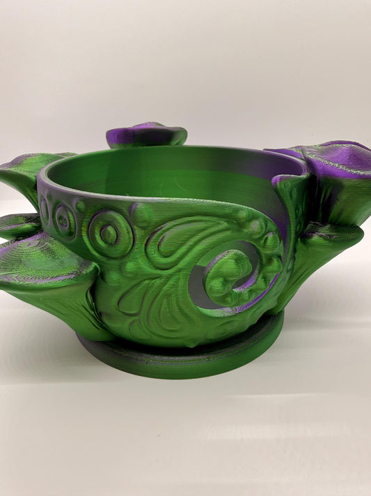 Mushroom Yarn Bowl 3D Printed Gothic Knitting Bowl Cottagecore Crochet Accessory Spooky Yarn Holder Witchy Knitter Gift